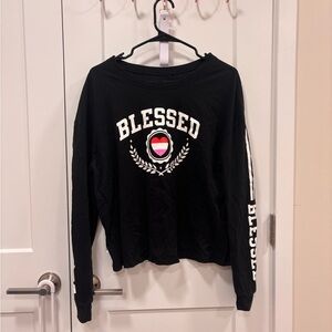 Blessed Black Graphic Long Sleeve Tee
